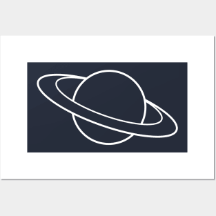 Minimal outer space Saturn planet Posters and Art